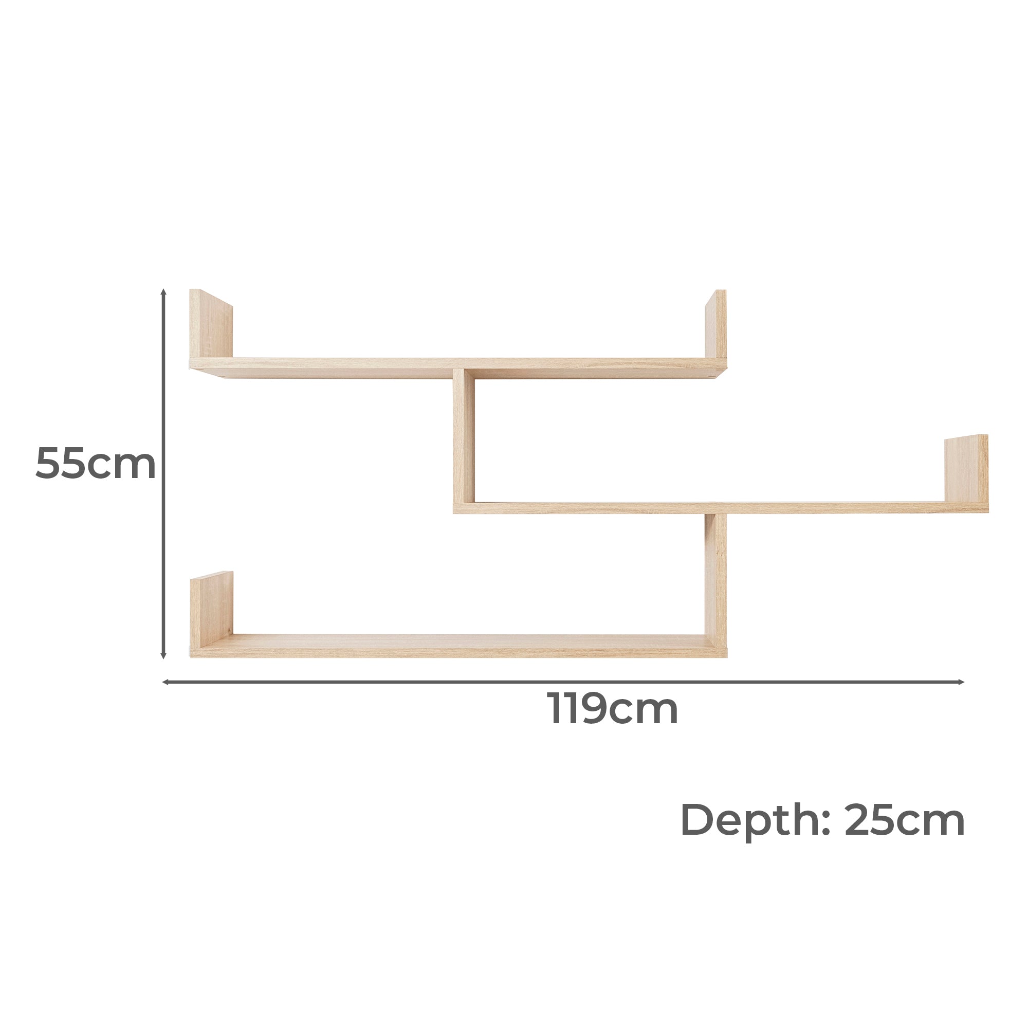 Zurich Multi Level Shelf Kit (Oak) – Nice N Cheap Variety Store Zurich Multi Level Shelf Kit (Oak) - Image 4