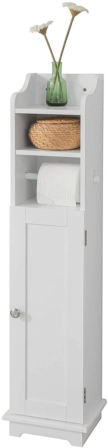 Toilet Paper Holder With Storage, Freestanding Cabinet, Toilet Brush Holder And Toilet Paper Dispenser 20X100X18 Cm – Nice N Cheap Variety Store Toilet Paper Holder With Storage, Freestanding Cabinet, Toilet Brush Holder And Toilet Paper Dispenser 20X100X18 Cm