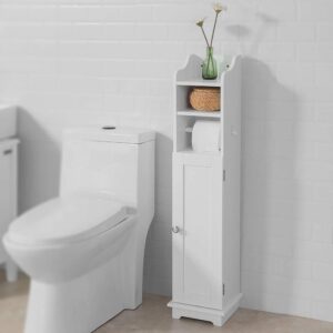 Toilet Paper Holder With Storage, Freestanding Cabinet, Toilet Brush Holder And Toilet Paper Dispenser 20X100X18 Cm – Nice N Cheap Variety Store Toilet Paper Holder With Storage, Freestanding Cabinet, Toilet Brush Holder And Toilet Paper Dispenser 20X100X18 Cm - Image 2