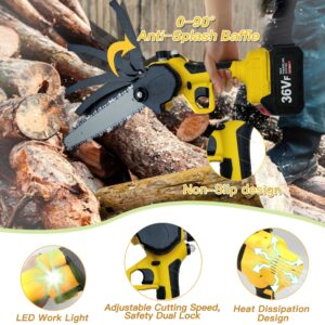 36V 8&Quot; Mini Cordless Electric Chainsaw 2Xbattery 36V Wood Cutter Rechargeable - Image 5