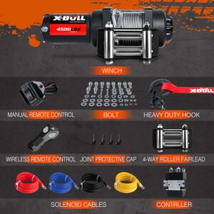 X-Bull 12V Electric Winch 4500Lb Winch Boat Trailer Steel Cable With 5.5Mx13M Synthetic Rope Orange – Nice N Cheap Variety Store X-Bull 12V Electric Winch 4500Lb Winch Boat Trailer Steel Cable With 5.5Mx13M Synthetic Rope Orange - Image 3