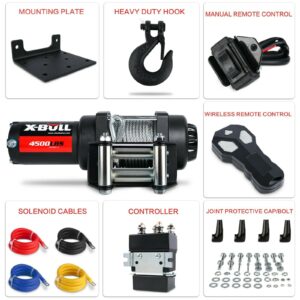 X-Bull Electric Winch 4500Lbs/2041Kg Steel Cable Wireless Remote Boat Atv 4Wd - Image 9