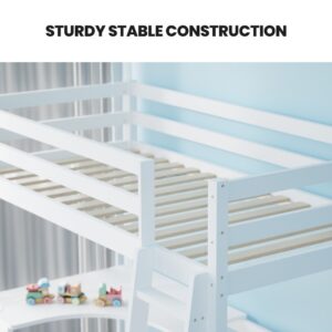 Kingston Slumber Wooden Kids Single Loft Bed Frame With Desk - White – Nice N Cheap Variety Store Kingston Slumber Wooden Kids Single Loft Bed Frame With Desk - White - Image 5