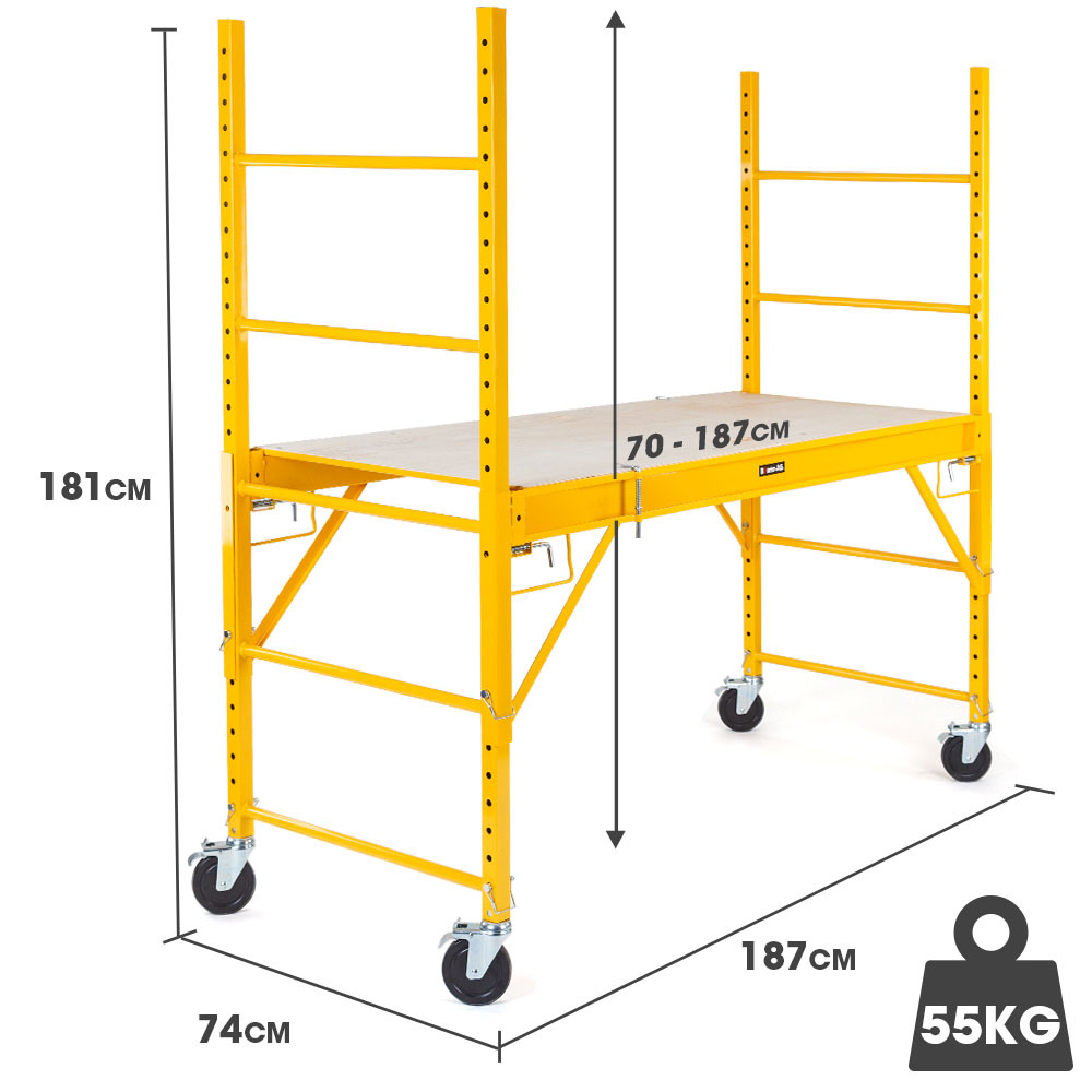 Baumr-Ag Adjustable Mobile Scaffolding, 450Kg Capacity, With Trapdoor Hatch – Nice N Cheap Variety Store Baumr-Ag Adjustable Mobile Scaffolding, 450Kg Capacity, With Trapdoor Hatch - Image 2
