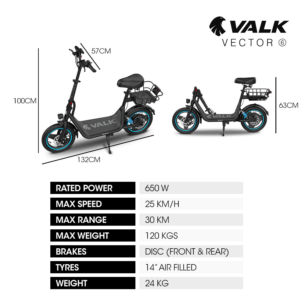 Valk Electric Scooter With Seat, 30Km Range, Au Compliant, Disc Brakes, 14&Quot; Tyres, For Adults, Teens, Commuter – Nice N Cheap Variety Store Valk Electric Scooter With Seat, 30Km Range, Au Compliant, Disc Brakes, 14&Quot; Tyres, For Adults, Teens, Commuter - Image 3