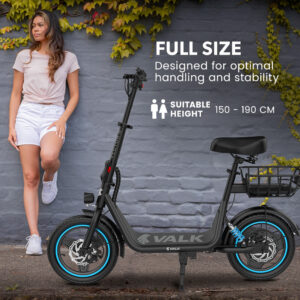 Valk Electric Scooter With Seat, 30Km Range, Au Compliant, Disc Brakes, 14&Quot; Tyres, For Adults, Teens, Commuter – Nice N Cheap Variety Store Valk Electric Scooter With Seat, 30Km Range, Au Compliant, Disc Brakes, 14&Quot; Tyres, For Adults, Teens, Commuter - Image 4