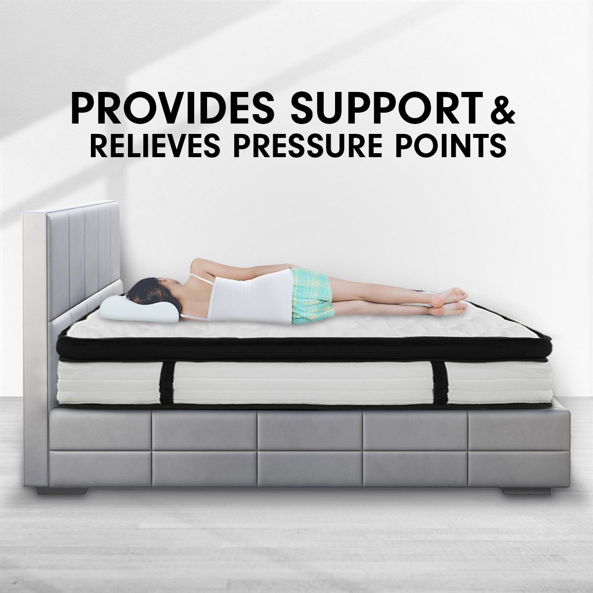 Laura Hill Queen Mattress Bed Size Euro Top 5 Zone Spring Foam 32Cm Bedding Pocket – Nice N Cheap Variety Store Laura Hill Queen Mattress Bed Size Euro Top 5 Zone Spring Foam 32Cm Bedding Pocket - Image 11