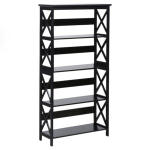 Sarantino Daphne 5-tier Cross Panel Bookshelf