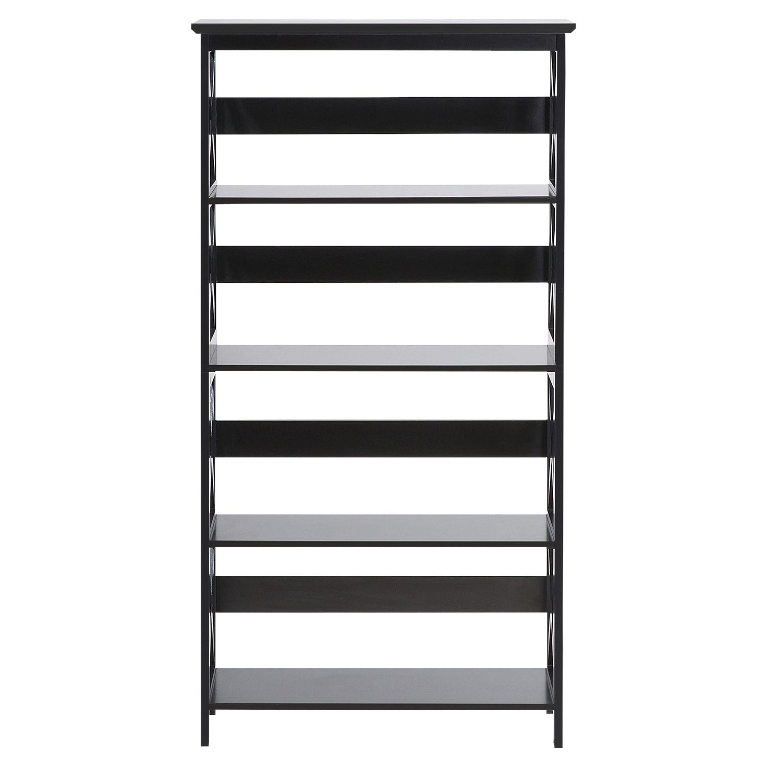 Sarantino Daphne 5-Tier Cross Panel Bookshelf – Nice N Cheap Variety Store Sarantino Daphne 5-Tier Cross Panel Bookshelf - Image 3