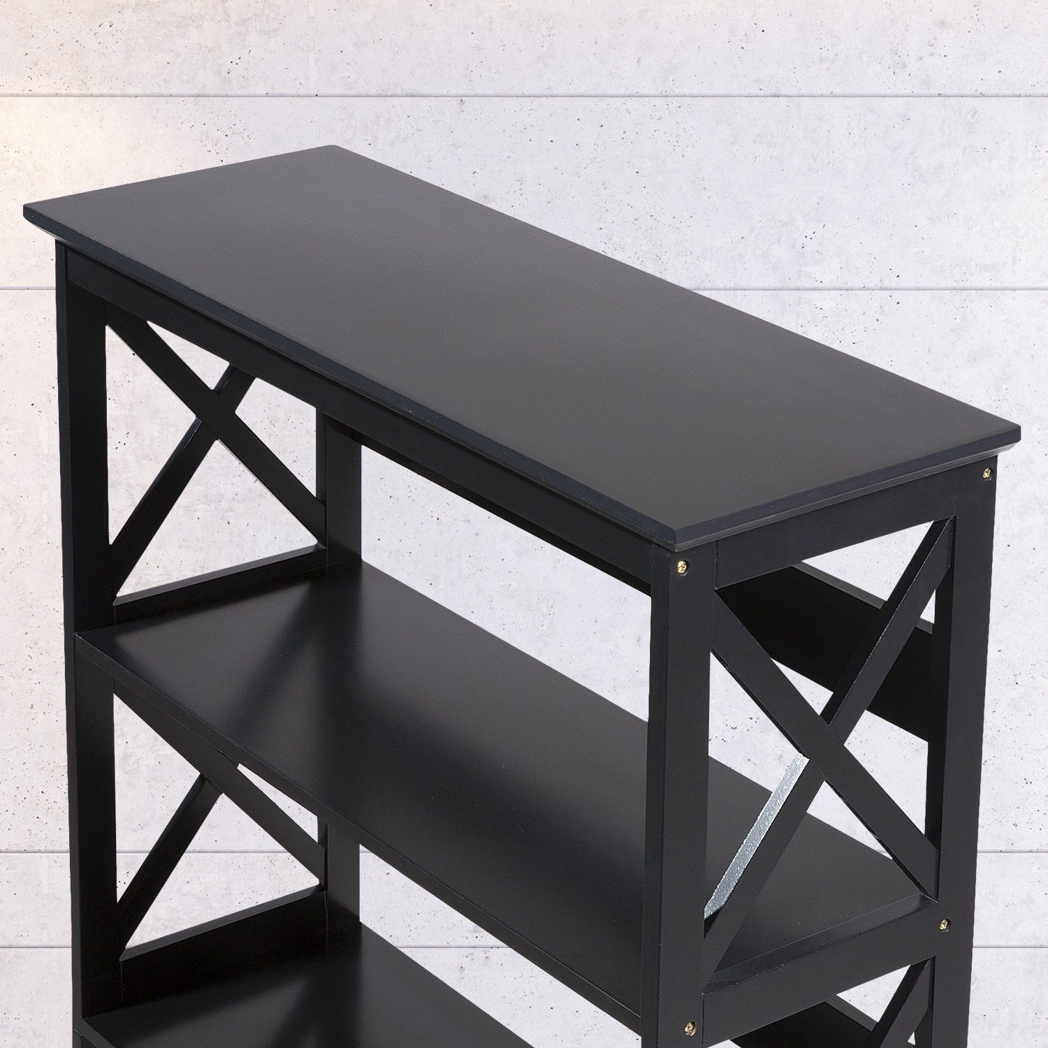 Sarantino Daphne 5-Tier Cross Panel Bookshelf – Nice N Cheap Variety Store Sarantino Daphne 5-Tier Cross Panel Bookshelf - Image 7