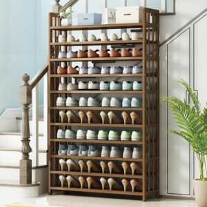 11 Tier Tower Bamboo Wooden Shoe Rack Corner Shelf Stand Storage Organizer – Nice N Cheap Variety Store 11 Tier Tower Bamboo Wooden Shoe Rack Corner Shelf Stand Storage Organizer - Image 4