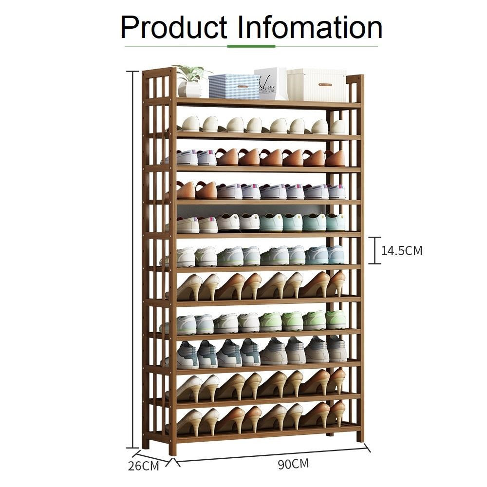 11 Tier Tower Bamboo Wooden Shoe Rack Corner Shelf Stand Storage Organizer – Nice N Cheap Variety Store 11 Tier Tower Bamboo Wooden Shoe Rack Corner Shelf Stand Storage Organizer - Image 6