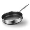 304 Stainless Steel Frying Pan Non-Stick Cooking Frypan Cookware 28Cm Honeycomb Double Sided Without Lid Product Image Nice N Cheap Variety Store