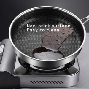 Stainless Steel Frying Pan Non-Stick Cooking Frypan Cookware 28Cm Honeycomb Double Sided - Image 7