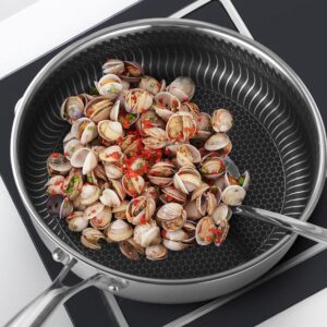 Stainless Steel Frying Pan Non-Stick Cooking Frypan Cookware 28Cm Honeycomb Double Sided - Image 10