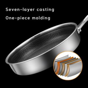 Stainless Steel Frying Pan Non-Stick Cooking Frypan Cookware 28Cm Honeycomb Single Sided - Image 4
