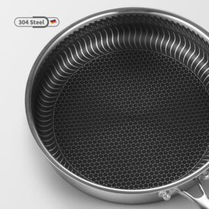 Stainless Steel Frying Pan Non-Stick Cooking Frypan Cookware 32Cm Honeycomb Double Sided - Image 6
