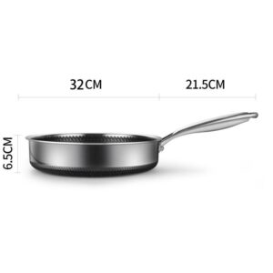 Stainless Steel Frying Pan Non-Stick Cooking Frypan Cookware 32Cm Honeycomb Double Sided - Image 8
