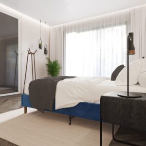 Velvet Blue Bed Frame – Double – Nice N Cheap Variety Store Velvet Blue Bed Frame – Double - Image 14