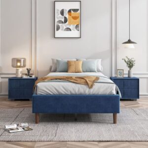 Velvet Blue Bed Frame – Single – Nice N Cheap Variety Store Velvet Blue Bed Frame – Single - Image 4