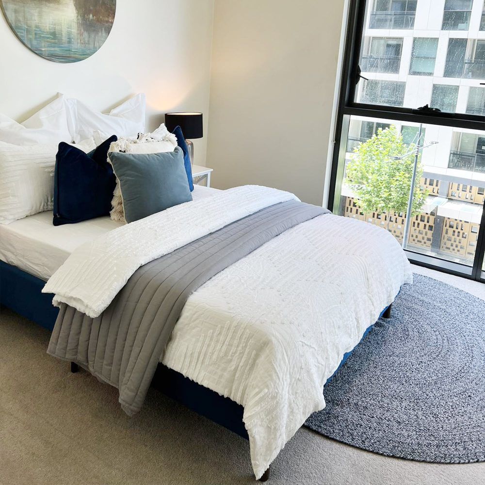 Velvet Blue Bed Frame – Single – Nice N Cheap Variety Store Velvet Blue Bed Frame – Single - Image 7