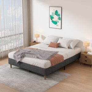 Bed Frame Mattress Foundation (Dark Grey) – Queen - Image 4