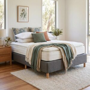Metal Bedframe Mattress Foundation (Dark Grey) – King