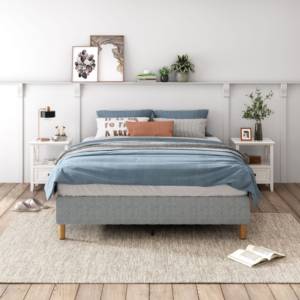 Metal Bedframe Mattress Foundation (Light Grey) – Double – Nice N Cheap Variety Store Metal Bedframe Mattress Foundation (Light Grey) – Double - Image 4