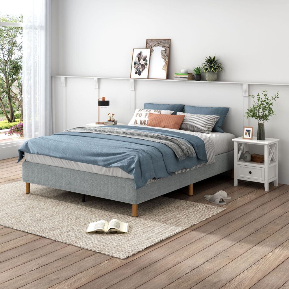 Metal Bedframe Mattress Foundation (Light Grey) – Double – Nice N Cheap Variety Store Metal Bedframe Mattress Foundation (Light Grey) – Double - Image 6