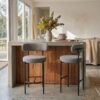 Contemporary Grey Boucle Elsa Low Bar Stools Product Image Nice N Cheap Variety Store