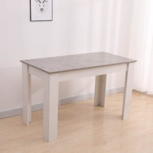 Grey Rectangular Dining Table With 4X Blue Velvet Chairs - Image 6