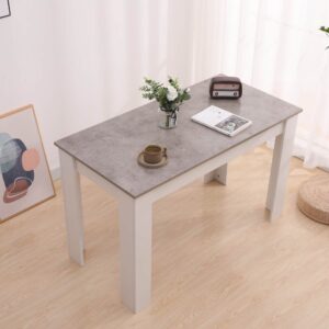 Grey Rectangular Dining Table With 4X Green Velvet Chairs - Image 5