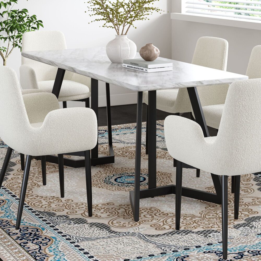 Rectangular Marble-Effect Table – Nice N Cheap Variety Store Rectangular Marble-Effect Table