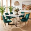 Marbleous Green Velvet Dining Set Product Image Nice N Cheap Variety Store