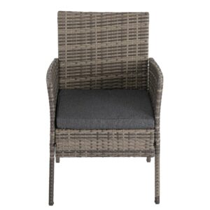 2 Seater Pe Rattan Outdoor Furniture Chat Set- Mixed Grey - Image 4
