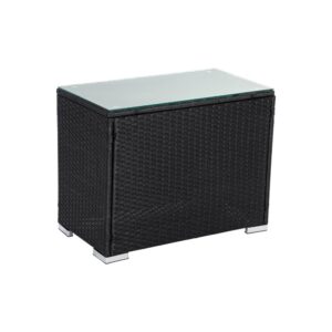 Black Wicker End Table - Image 3