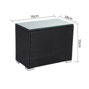Black Wicker End Table - Image 5