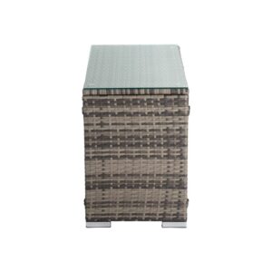 Grey Wicker End Table - Image 3