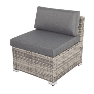 7Pc Outdoor Wicker Lounge With Storage Corner (Grey) - Image 8