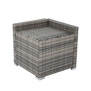 7Pc Outdoor Wicker Lounge With Storage Corner (Grey) - Image 10
