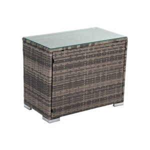 7Pc Outdoor Wicker Lounge With Storage Corner (Grey) - Image 13
