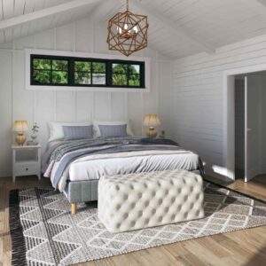 Elsa Tufted Ottoman Beach Boucle White-Rectangular – Nice N Cheap Variety Store Elsa Tufted Ottoman Beach Boucle White-Rectangular - Image 3