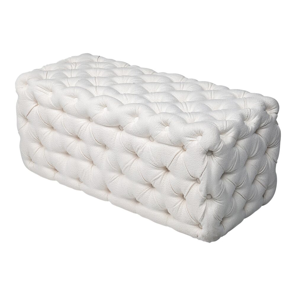 Elsa Tufted Ottoman Beach Boucle White-Rectangular – Nice N Cheap Variety Store Elsa Tufted Ottoman Beach Boucle White-Rectangular - Image 4