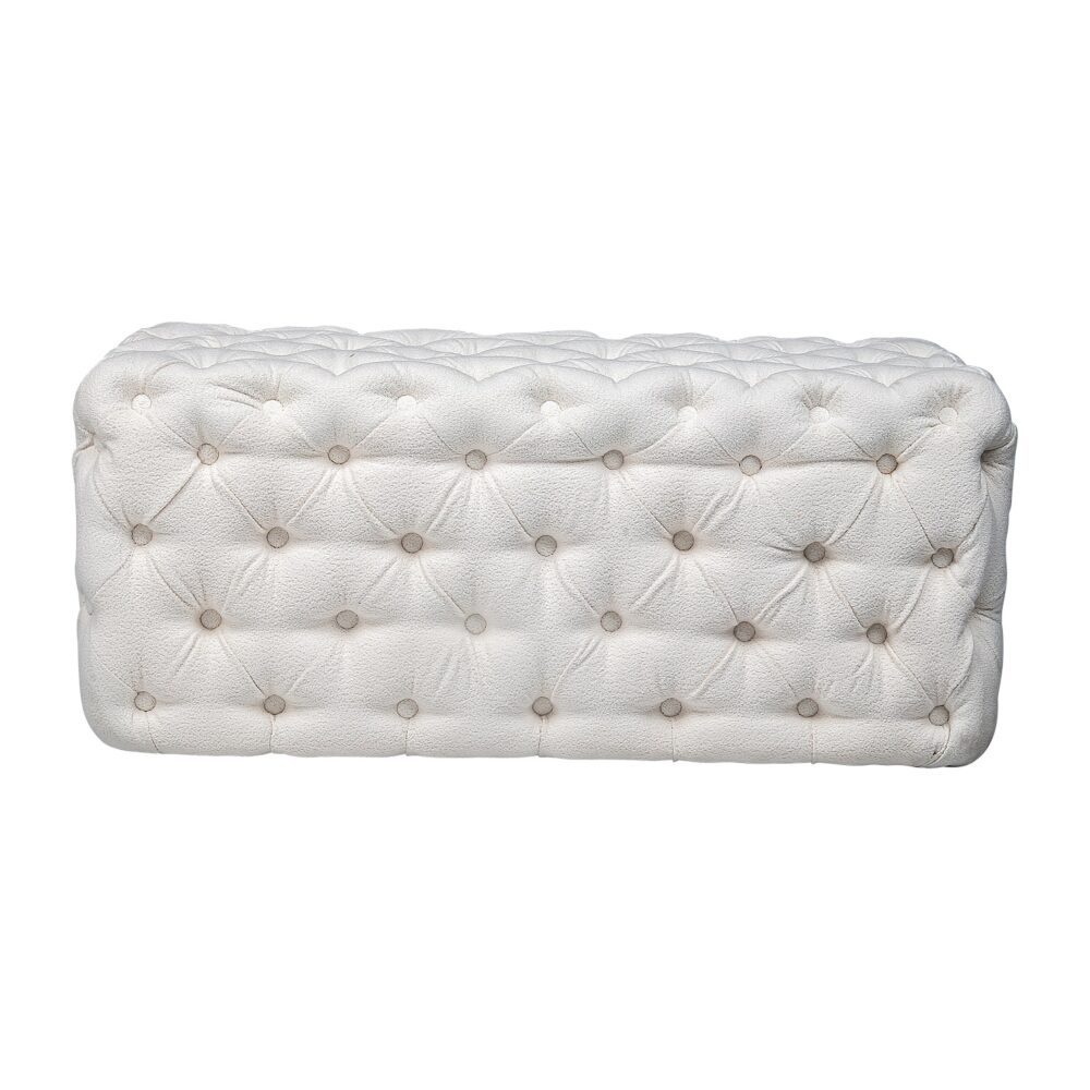 Elsa Tufted Ottoman Beach Boucle White-Rectangular – Nice N Cheap Variety Store Elsa Tufted Ottoman Beach Boucle White-Rectangular - Image 5
