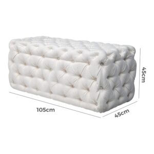 Elsa Tufted Ottoman Beach Boucle White-Rectangular – Nice N Cheap Variety Store Elsa Tufted Ottoman Beach Boucle White-Rectangular - Image 9