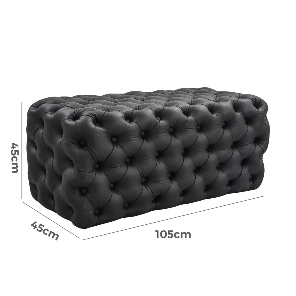 Black Leathaire Ottoman-Rectangular – Nice N Cheap Variety Store Black Leathaire Ottoman-Rectangular - Image 9