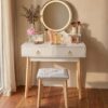 Dressing Vanity Table Stool Set With Make-Up Led Lighted Mirror-White – Nice N Cheap Variety Store Dressing Vanity Table Stool Set With Make-Up Led Lighted Mirror-White Product Image Nice N Cheap Variety Store