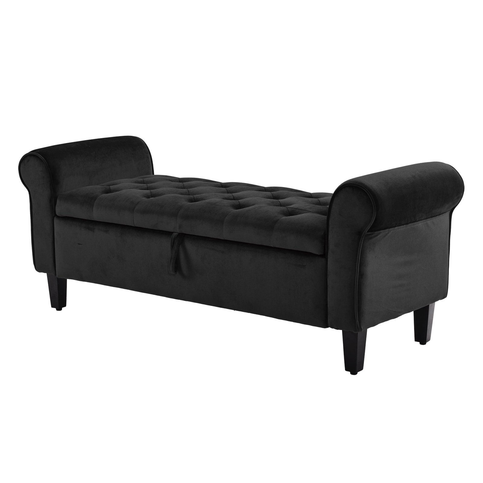 Storage Ottoman Stool Arm Bench Seat 132Cm Velvet Black – Nice N Cheap Variety Store Storage Ottoman Stool Arm Bench Seat 132Cm Velvet Black