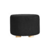 Fabric Ottoman Round Wooden Leg Foot Stool - Black – Nice N Cheap Variety Store Fabric Ottoman Round Wooden Leg Foot Stool - Black Product Image Nice N Cheap Variety Store