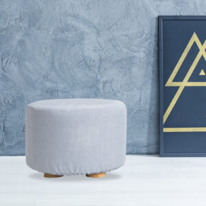 Fabric Ottoman Round Wooden Leg Foot Stool - Light Blue – Nice N Cheap Variety Store Fabric Ottoman Round Wooden Leg Foot Stool - Light Blue - Image 11